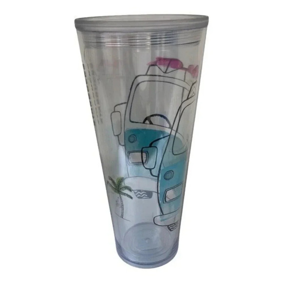 Starbucks Tumbler‎ Camper Van Summer Surfboard Beach Venti Cold Acrylic Cup Only - Picture 7 of 10